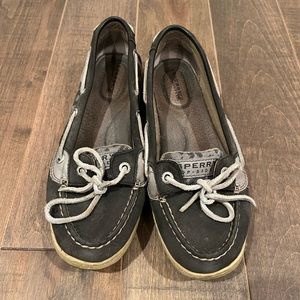 SPERRY TOPSIDER grey and silver slip on boat shoes